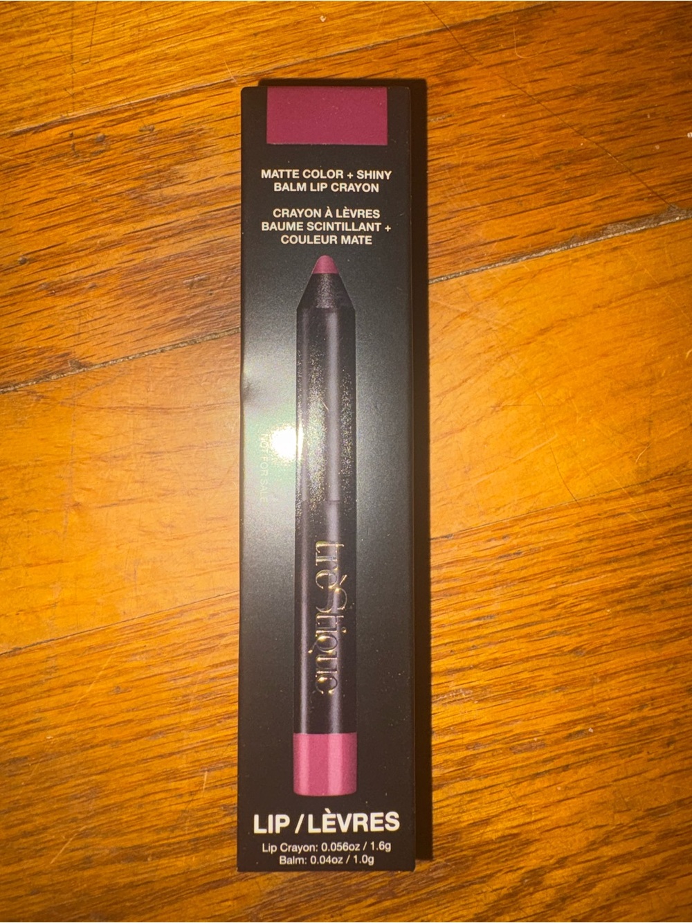 treStiQue Matte Color + Shiny Balm Lip Crayon in Deep Berry Pink
